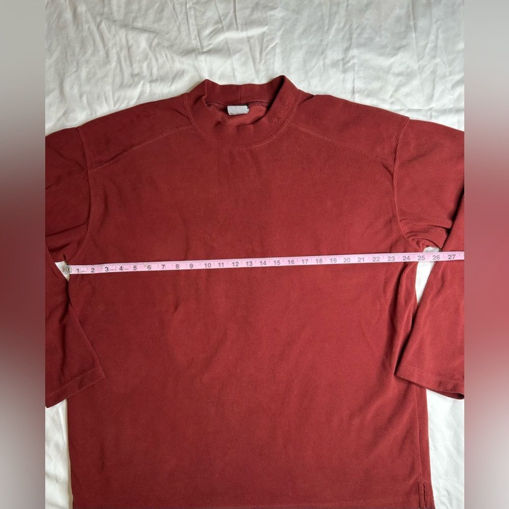 Columbia XXL Men’s Crewneck Fleece Pullover Brick Red Soft Lightweight Warm - Picture 8 of 9